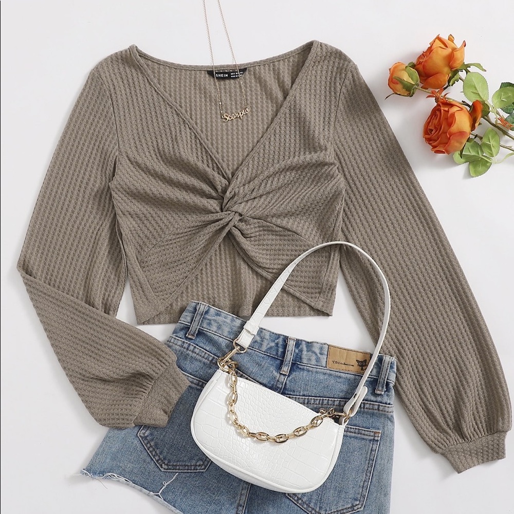 Twisted front crop top